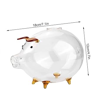 ガラス製 豚の貯金箱 Amazon.co.jp: Eatbuy 貯金箱 透明ガラス 豚 貯金箱 貯金箱 子供